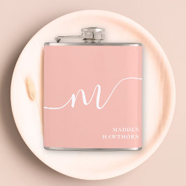 Cantil Girassol Monograma Script Calliografia Coral Rosa
