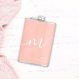 Cantil Girassol Monograma Script Calliografia Coral Rosa