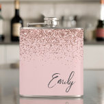 Cantil Girassol Rosa Rosa Rosa Rosa Rosa Dourada Monogram<br><div class="desc">Girly Rosa Dourado - Folha Cor-de-Rosa Esbranquiçada Folha Metálica Farelo Glitter Nome Monograma e Frasco de Partido Inicial. Isto faz o doce e perfeito aniversário de 16 anos, casamento, chá de panela, aniversário, chá de fraldas ou festa de solteira presente para alguém que ama luxo de luxo e estilos quíticos....</div>
