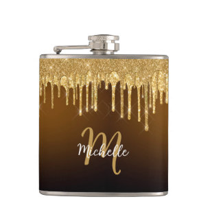 Cantil Glitter Glitter Dourado Monograma Sparkle Girly