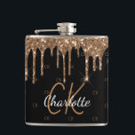 Cantil Glitter preto dourado goteja monograma faísca eleg<br><div class="desc">Um fundo preto clássico com brilho dourado sujo, aparência de pingar tinta. Personalize e adicione um nome e iniciais de monograma. O nome é escrito com um script de estilo escrito à mão moderno de ouro. As suas iniciais do monograma como um padrão de fundo. Letras brancas e ouros. Perfeito...</div>