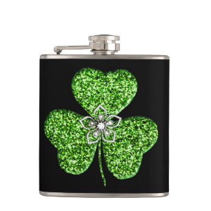 Cantil Glitter Shamrock E Frasco De Flor