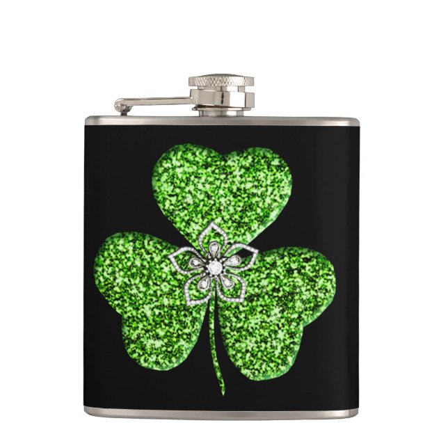 Cantil Glitter Shamrock E Frasco De Flor (Frente)