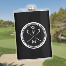 Golfe Personalizado De Monograma Preto E Branco