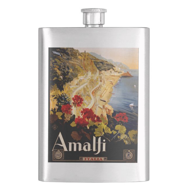 Cantil Gráfico de Arte do Poster de viagens Amalfi Itália (Frente)