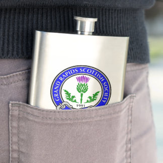 Cantil Grand Rapids Scottish Society Hip Flask