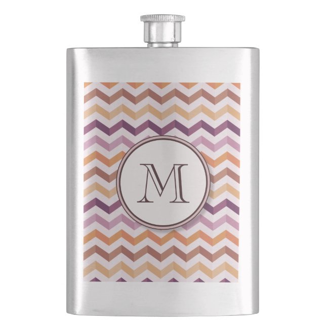 Cantil Grelhas de Chevron, cor-de-rosa ameixa, e Monogram (Frente)
