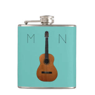 Cantil Guitar Música Monograma Trendy Teal Personalizado