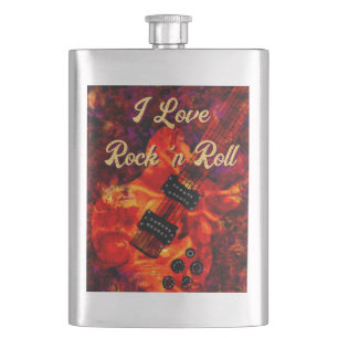Cantil Guitarra Elétrica em Fire Red Black Love Rock n Ro
