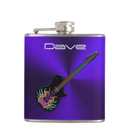 Cantil Guitarra legal da rocha na garrafa roxa da música