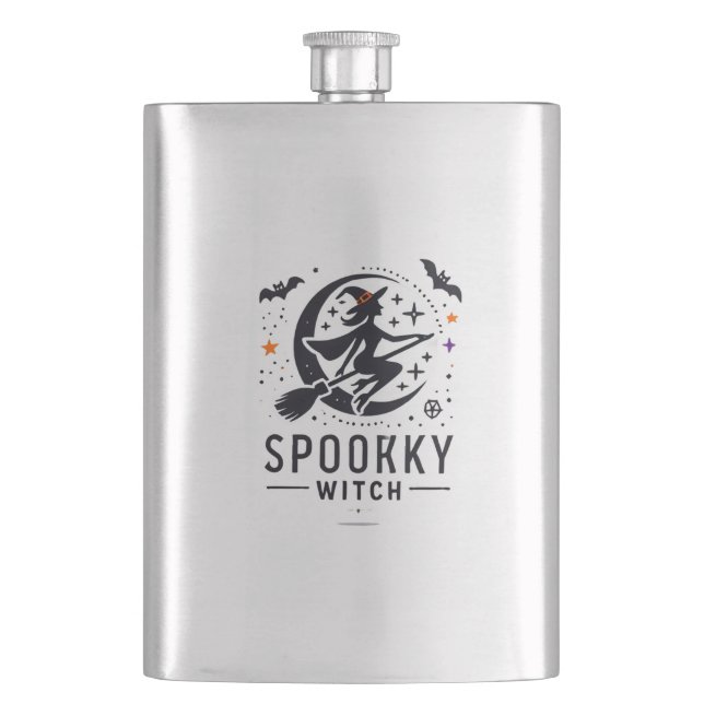 Cantil Halloween Spooky Witch Design - Voando na Broom (Frente)