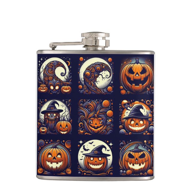 Cantil Halloween Vinyl Wrapped Flask (Frente)