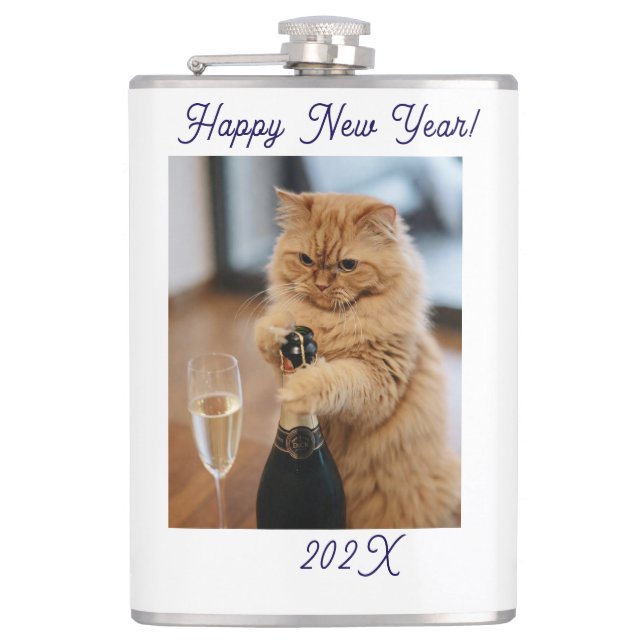 Cantil  Happy New Year Cat Photo Customized  (Frente)