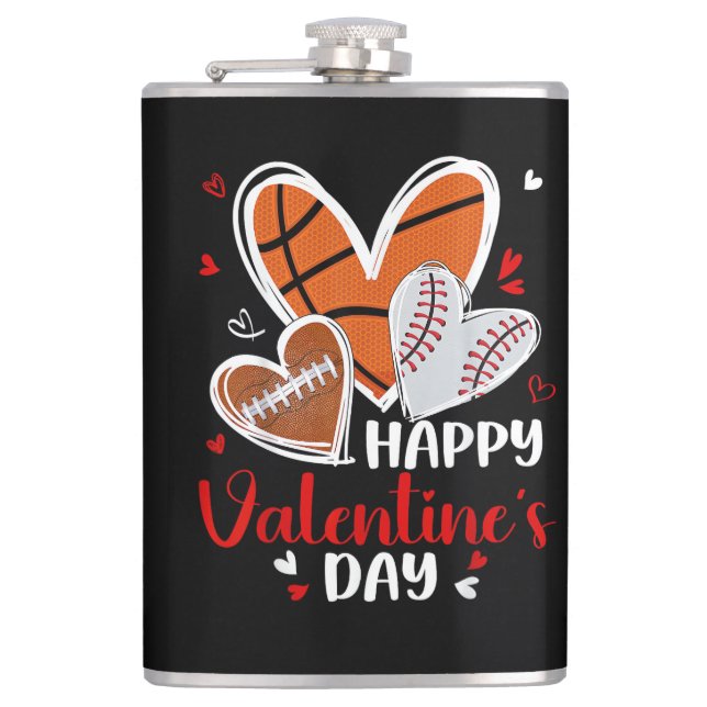 Cantil Happy Valentine Baseball Football Basketball Heart (Frente)