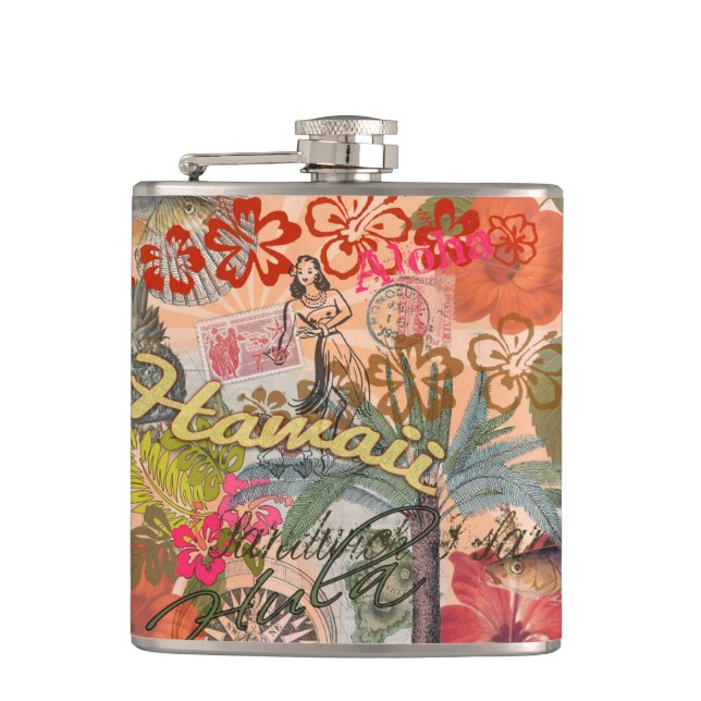 Cantil Hawaii Hula Viagem Flower Vintage (Frente)