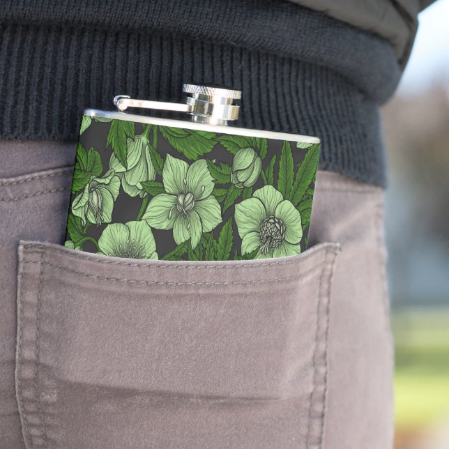 Cantil Hellebores brancos com folhas (In Situ)