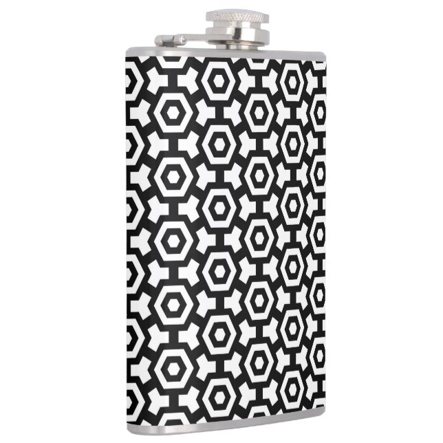 Cantil Hexagon Rings Vinyl Wrapper Flask 8oz (Direita)