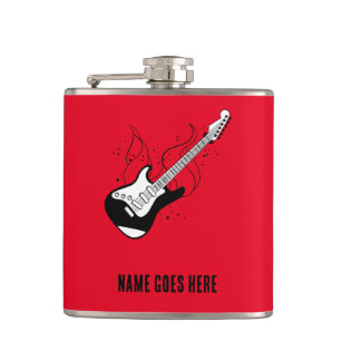 Cantil Hip Flask com guitarra - personalize o nome