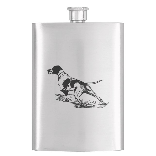 Cantil Hip flask hunting dog / Flachmann mit Jagdhund (Frente)