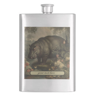 Cantil Hipopótamo Botânico Vintage, personalizável