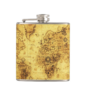 Cantil História-lustre do mapa de Velho Mundo do vintage