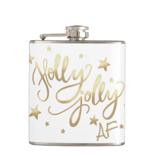 Cantil Holly Jolly AF   Manuscrito brilhante Dourado Faux