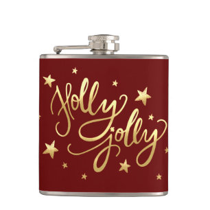 Cantil Holly Jolly Elegante Dourado Faux Foil Script