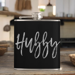 Cantil Hubby Flask com Tipografia Silver Foil