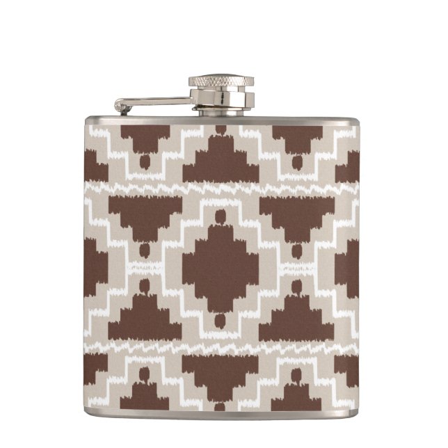 Cantil Ikat Aztec Pattern - Chocolate Brown e Taupe (Frente)
