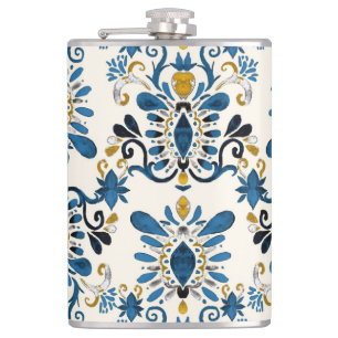 Cantil Ikat tie-dye, tribal watercolor