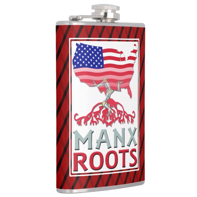 Cantil Ilha de Man Manx American Hip Flask (Direita)