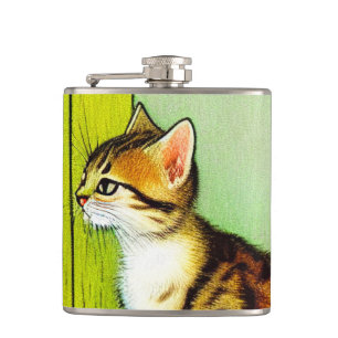 Cantil Ilustração de Gato de Tabby de Vintage