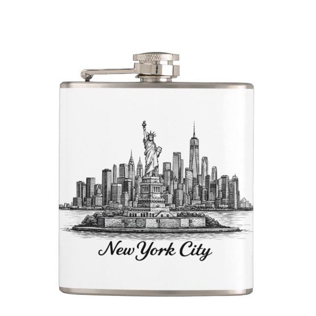 Cantil Ilustração de Linha do Horizonte de Nova York (Frente)