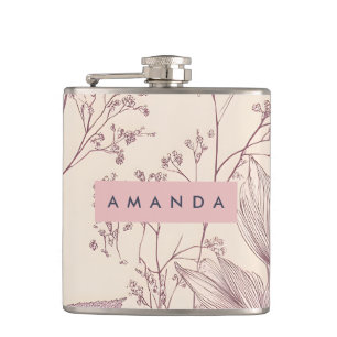 Cantil Ilustração Floral Botânica Vintage Personalizada