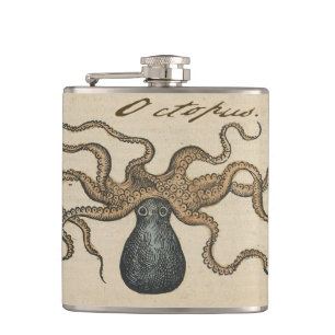 Cantil Ilustração Octopus Vintage Kraken