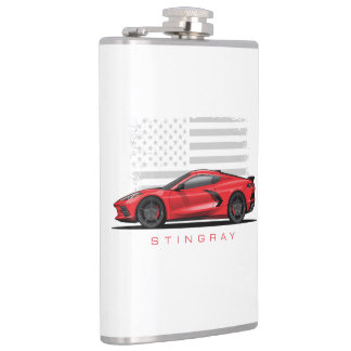Cantil Ilustração preta do Chevy Corvette C8