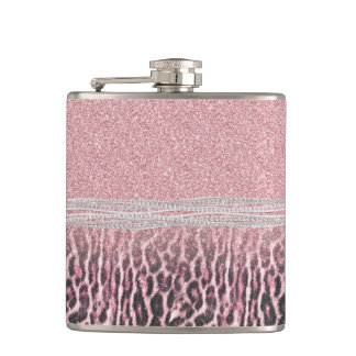 Cantil Imagem Luminosa Cinzenta Cor-de-Rosa com Leopardo