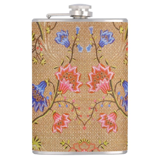 Cantil Imperial Vermelho e Dourado Interligado Floral em  (Frente)