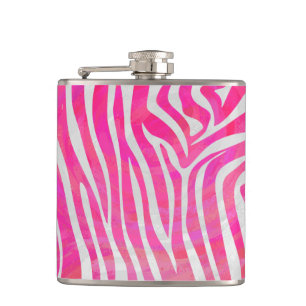 Cantil Impressão branco e rosa-quente zebra