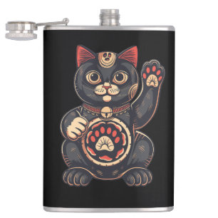 Cantil impressão de gato Maneki Neko desenhado para japon