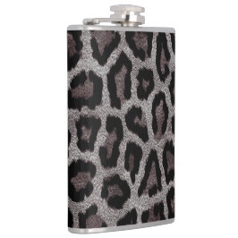 Cantil Impressão em animais de leopardo preto-e-cinza
