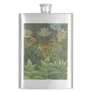 Cantil Impressão Vintage de Leão na Selva Tropical de Hen