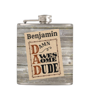 Cantil Incrível Duo Western Themed Custom Name Flask