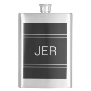 Cantil Iniciais Personalizadas Monogramadas Bebida Preto