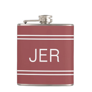 Cantil Iniciales de Três Letras Monogramadas Vermelho Mod