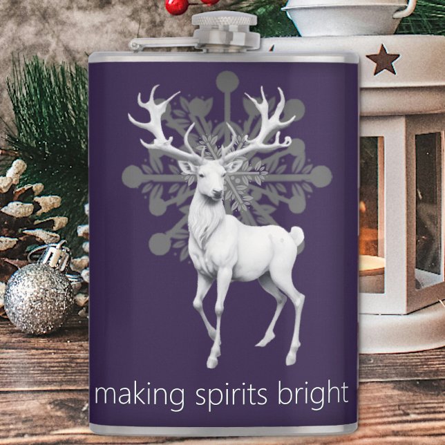Cantil Ivory Reindeer Christmas | Roxa (Purple Ivory Reindeer Christmas Flask)