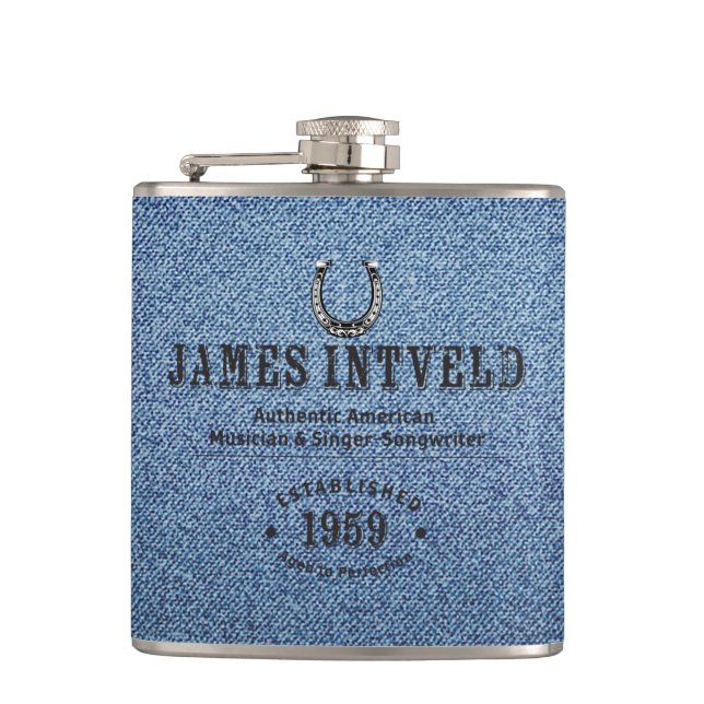 Cantil James Intveld Blue Denim Flask (Frente)