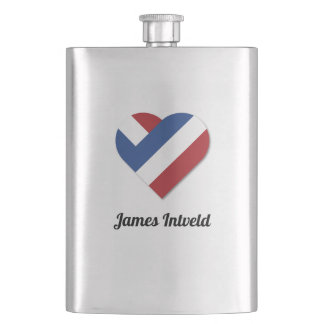 Cantil James Intveld com a bandeira do coração dos Países