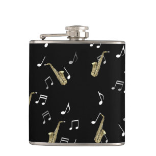 Cantil Jazzy Saxofone e Notas Musicais 