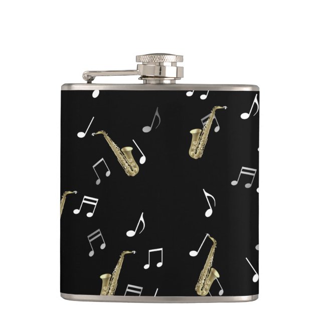 Cantil Jazzy Saxofone e Notas Musicais (Frente)